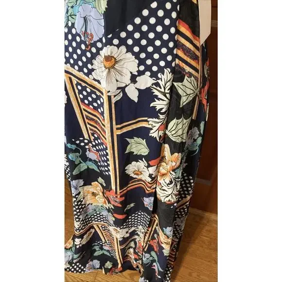 Lulus‎ Women’s Navy Floral Print Maxi Dress Sz S New Short Sleeve Garden Party ￼ - Picture 6 of 14